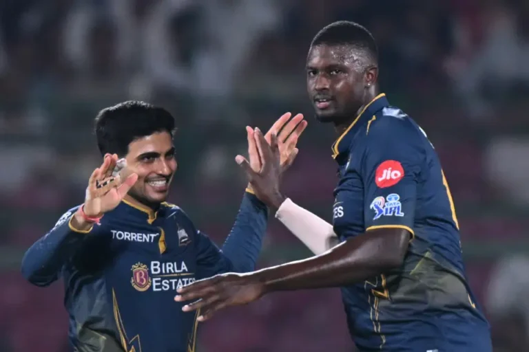 GT Won by 77 Runs: Shubman Gill's 84 and Rashid Khan's Four-Wicket Haul Wreck Rajasthan Royals in Jaipur